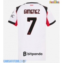 Camisa de time de futebol AC Milan Santiago Gimenez #7 Replicas 2º Equipamento Feminina 2025-26 Manga Curta